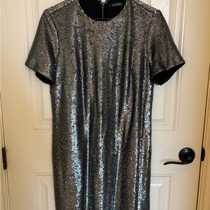 Ralph Lauren Silver Sequin Mini Dress